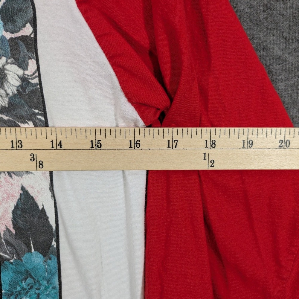 Hard Ten White Red Raglan 3/4 Sleeve T-shirt King of Hearts Roses Size M - Picture 5 of 6